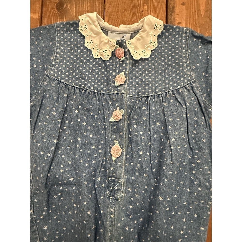 Vintage Retro 80s 90s Demon Romper With Stars And Lace Size 6 To 9 Months - Picture 3 of 7